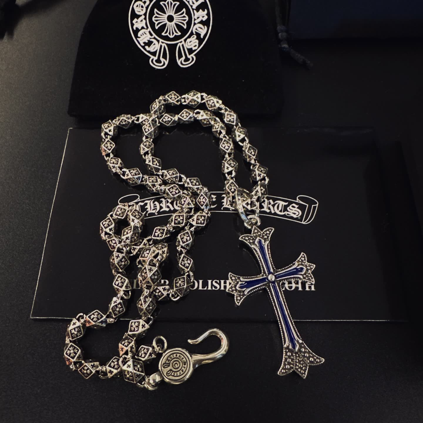Chrome Hearts The Hearts Truth Silver Cross Necklace